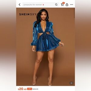 Shein Shiny Metallic Romper -Medium